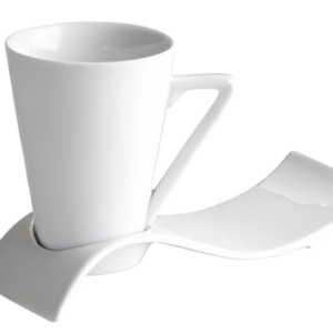 Taza café con plato ondas